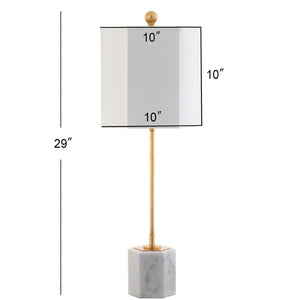 Safavieh MAGDALENE Marble Table Lamp - Elegant White Marble & Antique Gold for Luxe Home Décor & Lighting TBL4069A-SET2