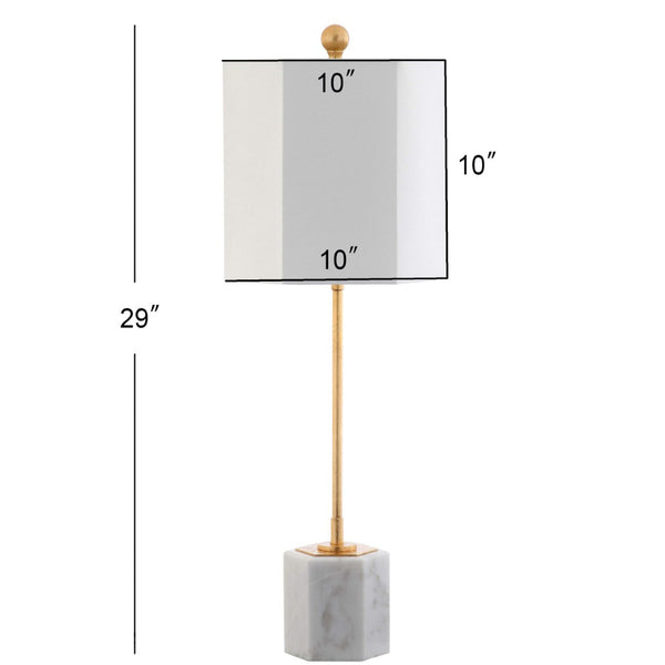 Safavieh MAGDALENE Marble Table Lamp - Elegant White Marble & Antique Gold for Luxe Home Décor & Lighting TBL4069A-SET2