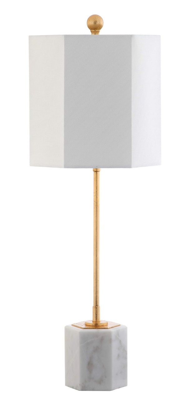 Safavieh MAGDALENE Marble Table Lamp - Elegant White Marble & Antique Gold for Luxe Home Décor & Lighting TBL4069A-SET2