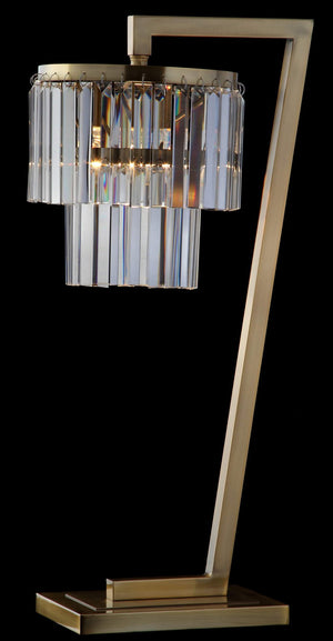 Safavieh CALLUM Table Lamp - Gold Metal & Crystal Accents with White Linen Shade for Elegant Illumination TBL4073A