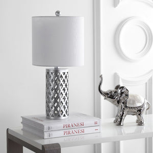 Safavieh RORIE Table Lamp - Sleek Plated Silver Design for Modern Homes, Perfect for Accent & Mood Lighting TBL4080A