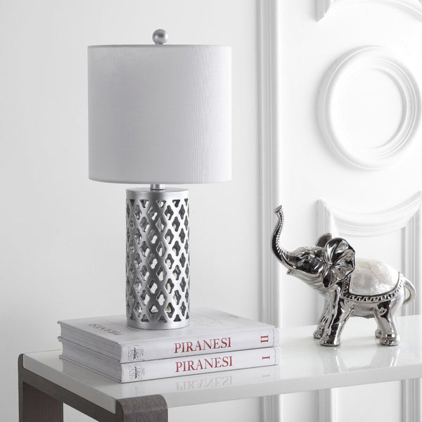 Safavieh RORIE Table Lamp - Sleek Plated Silver Design for Modern Homes, Perfect for Accent & Mood Lighting TBL4080A