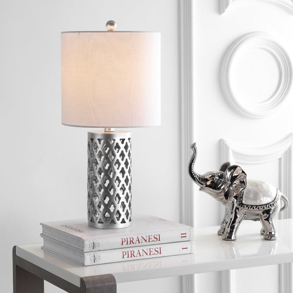 Safavieh RORIE Table Lamp - Sleek Plated Silver Design for Modern Homes, Perfect for Accent & Mood Lighting TBL4080A