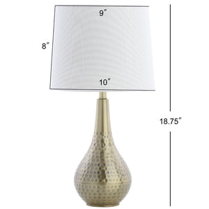 Safavieh MEDFORD Table Lamp in Plated Gold - Elegant Lighting with Textured Base for Modern & Traditional Homes TBL4082A