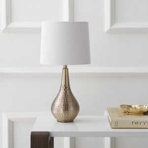 Safavieh MEDFORD Table Lamp in Plated Gold - Elegant Lighting with Textured Base for Modern & Traditional Homes TBL4082A