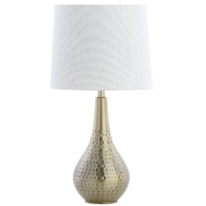 Safavieh MEDFORD Table Lamp in Plated Gold - Elegant Lighting with Textured Base for Modern & Traditional Homes TBL4082A