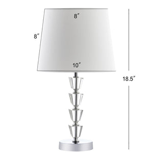 Safavieh BELOMY Table Lamp - Modern Chrome Finish with Clear Elements for Elegant Ambient Illumination TBL4084A