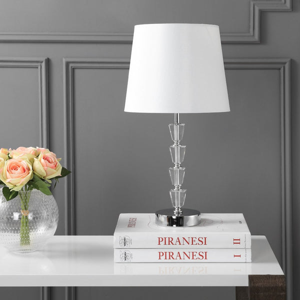 Safavieh BELOMY Table Lamp - Modern Chrome Finish with Clear Elements for Elegant Ambient Illumination TBL4084A