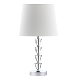 Safavieh BELOMY Table Lamp - Modern Chrome Finish with Clear Elements for Elegant Ambient Illumination TBL4084A