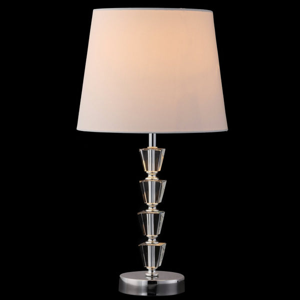 Safavieh BELOMY Table Lamp - Modern Chrome Finish with Clear Elements for Elegant Ambient Illumination TBL4084A