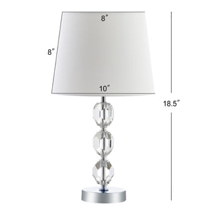 Safavieh BROCKTON Table Lamp - Clear Glass Base with Chrome Accents for Modern Elegance & Warm Ambiance TBL4085A