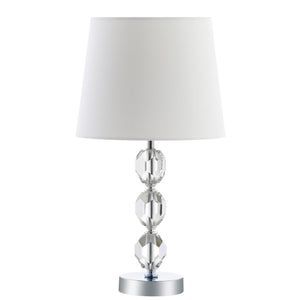 Safavieh BROCKTON Table Lamp - Clear Glass Base with Chrome Accents for Modern Elegance & Warm Ambiance TBL4085A