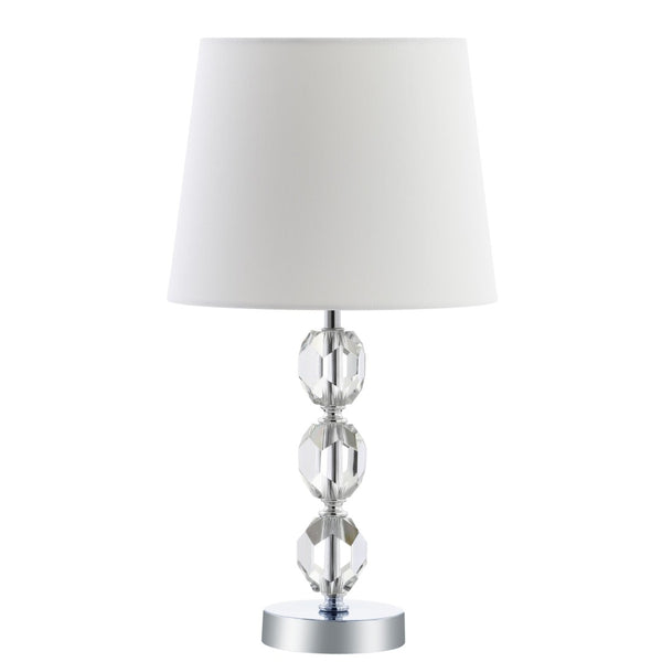 Safavieh BROCKTON Table Lamp - Clear Glass Base with Chrome Accents for Modern Elegance & Warm Ambiance TBL4085A