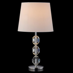 Safavieh BROCKTON Table Lamp - Clear Glass Base with Chrome Accents for Modern Elegance & Warm Ambiance TBL4085A