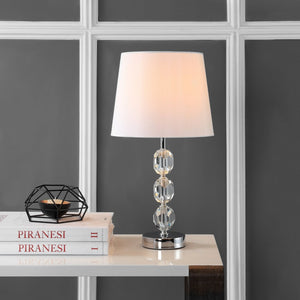 Safavieh BROCKTON Table Lamp - Clear Glass Base with Chrome Accents for Modern Elegance & Warm Ambiance TBL4085A