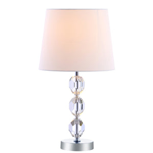 Safavieh BROCKTON Table Lamp - Clear Glass Base with Chrome Accents for Modern Elegance & Warm Ambiance TBL4085A