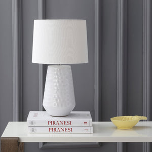 Safavieh STARK, 18-Inch White Ceramic Table Lamp for Modern Elegance, Soft Ambient Lighting & Versatile Style TBL4087A