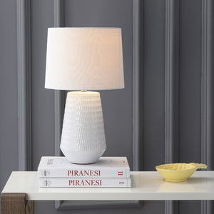 Safavieh STARK, 18-Inch White Ceramic Table Lamp for Modern Elegance, Soft Ambient Lighting & Versatile Style TBL4087A