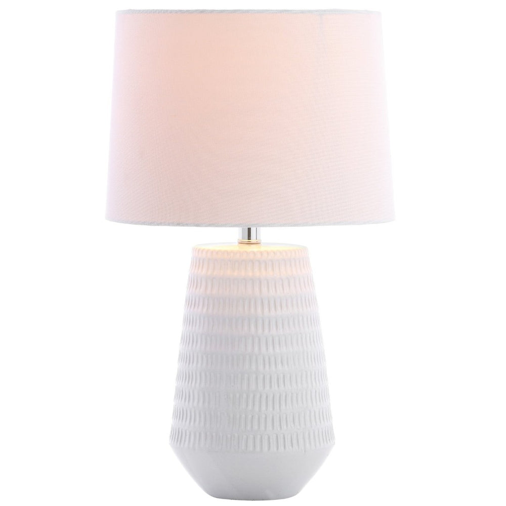 Safavieh STARK, 18-Inch White Ceramic Table Lamp for Modern Elegance, Soft Ambient Lighting & Versatile Style TBL4087A