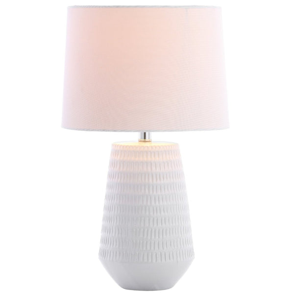 Safavieh STARK, 18-Inch White Ceramic Table Lamp for Modern Elegance, Soft Ambient Lighting & Versatile Style TBL4087A