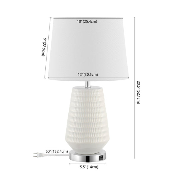 Safavieh STARK, 18-Inch White Ceramic Table Lamp for Modern Elegance, Soft Ambient Lighting & Versatile Style TBL4087A