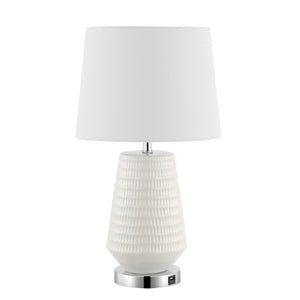 Safavieh STARK, 18-Inch White Ceramic Table Lamp for Modern Elegance, Soft Ambient Lighting & Versatile Style TBL4087A