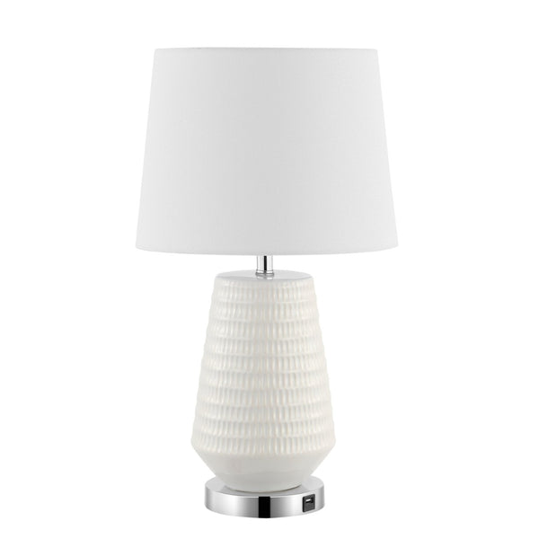 Safavieh STARK, 18-Inch White Ceramic Table Lamp for Modern Elegance, Soft Ambient Lighting & Versatile Style TBL4087A