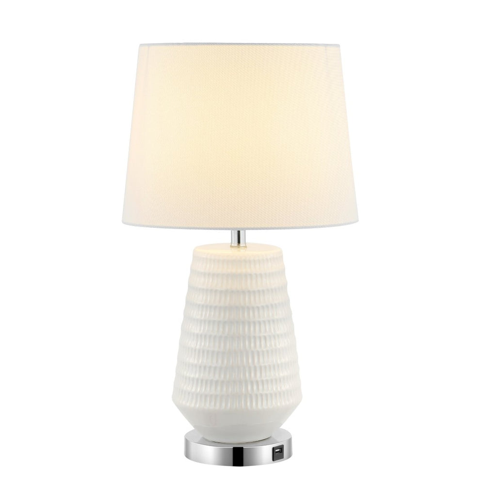 Safavieh STARK, 18-Inch White Ceramic Table Lamp for Modern Elegance, Soft Ambient Lighting & Versatile Style TBL4087A