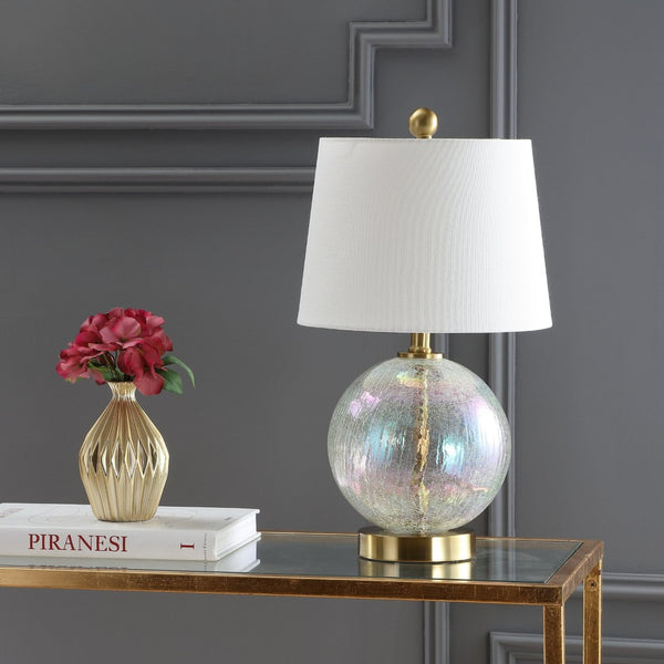 Safavieh RIGLAN Table Lamp - Iridescent Glass & Gold Base for Elegant Home Décor, Perfect for Any Room TBL4090A