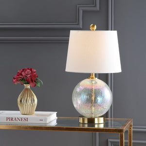 Safavieh RIGLAN Table Lamp - Iridescent Glass & Gold Base for Elegant Home Décor, Perfect for Any Room TBL4090A