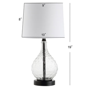 Safavieh TARGARI, Modern 19-Inch Black Glass & Iron Table Lamp for Stylish Ambient Illumination Anywhere TBL4091A