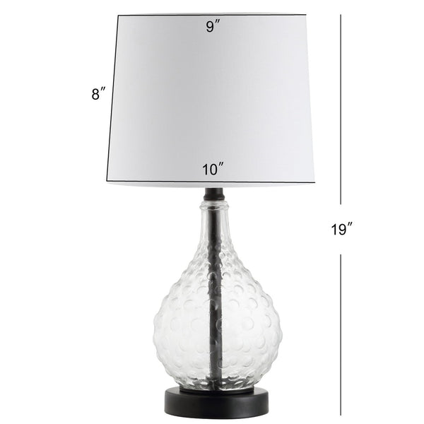 Safavieh TARGARI, Modern 19-Inch Black Glass & Iron Table Lamp for Stylish Ambient Illumination Anywhere TBL4091A