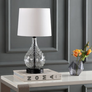 Safavieh TARGARI, Modern 19-Inch Black Glass & Iron Table Lamp for Stylish Ambient Illumination Anywhere TBL4091A