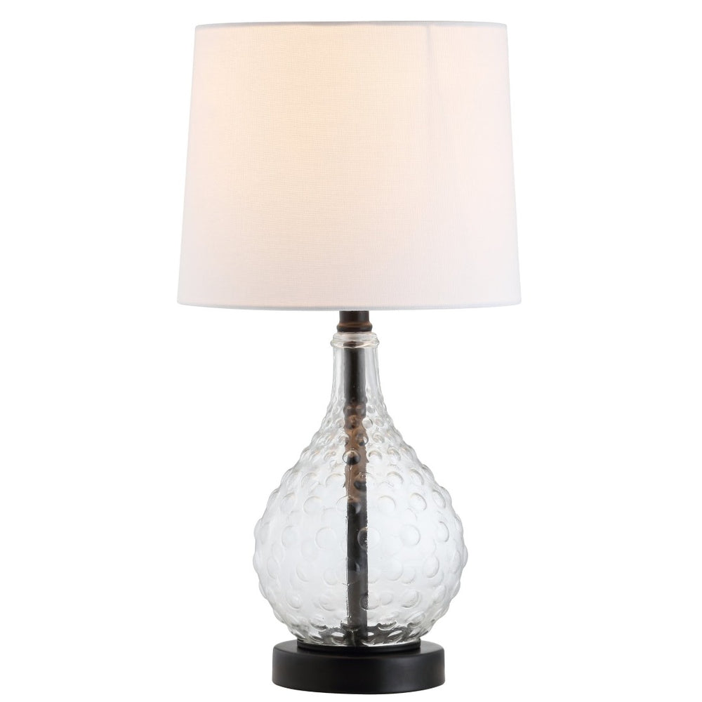 Safavieh TARGARI, Modern 19-Inch Black Glass & Iron Table Lamp for Stylish Ambient Illumination Anywhere TBL4091A