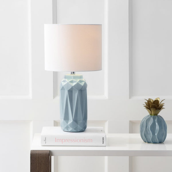 Safavieh KELESIE Table Lamp in Serene Blue - Stylish Ambient Lighting for Modern & Classic Home Décor TBL4092A