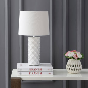 Safavieh BELFORD Table Lamp - Modern White Minimalist Design for Elegant Ambient Lighting in Any Space TBL4093A