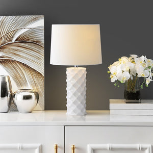 Safavieh BELFORD Table Lamp - Modern White Minimalist Design for Elegant Ambient Lighting in Any Space TBL4093A