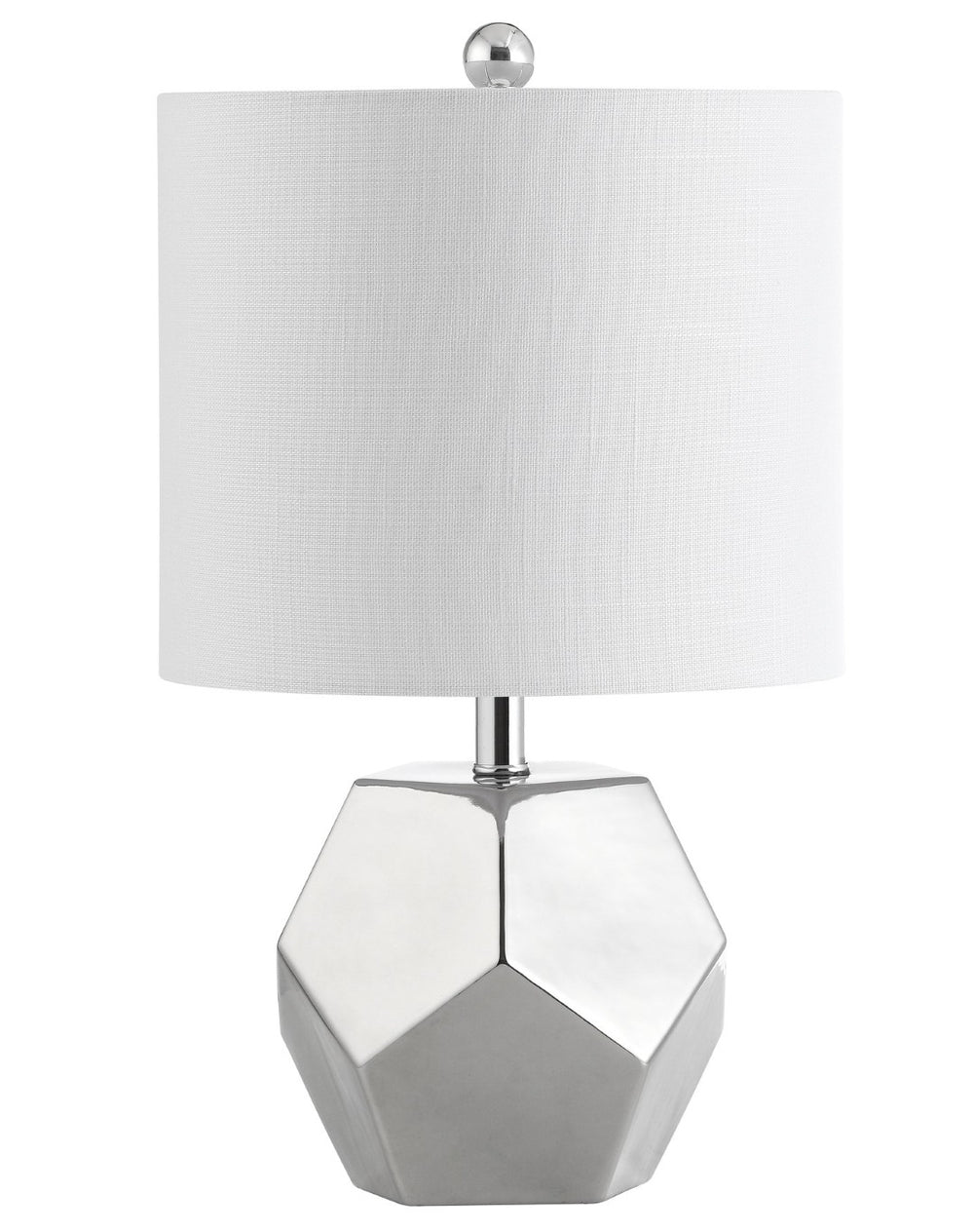Safavieh HANTON, 17.5 Inch Silver Ceramic Table Lamp - Elegant Geometric Design for Modern Home Decor TBL4094A