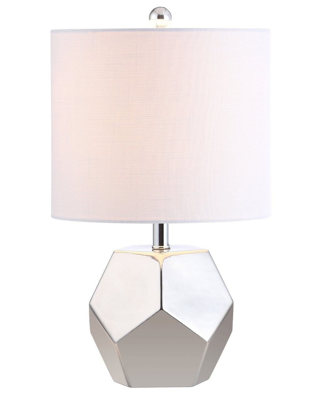 Safavieh HANTON, 17.5 Inch Silver Ceramic Table Lamp - Elegant Geometric Design for Modern Home Decor TBL4094A