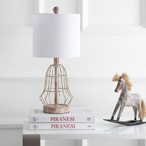 Safavieh CANES Antiqued Metal Table Lamp - Elegant Ambient Lighting for Any Room with Vintage Charm TBL4098A