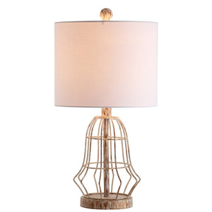 Safavieh CANES Antiqued Metal Table Lamp - Elegant Ambient Lighting for Any Room with Vintage Charm TBL4098A