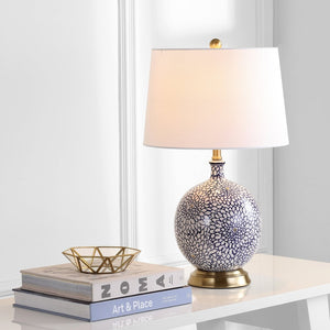 Safavieh ORIANNA Table Lamp - Elegant Blue & White Contemporary Design for Ambient Lighting & Home Décor TBL4104A