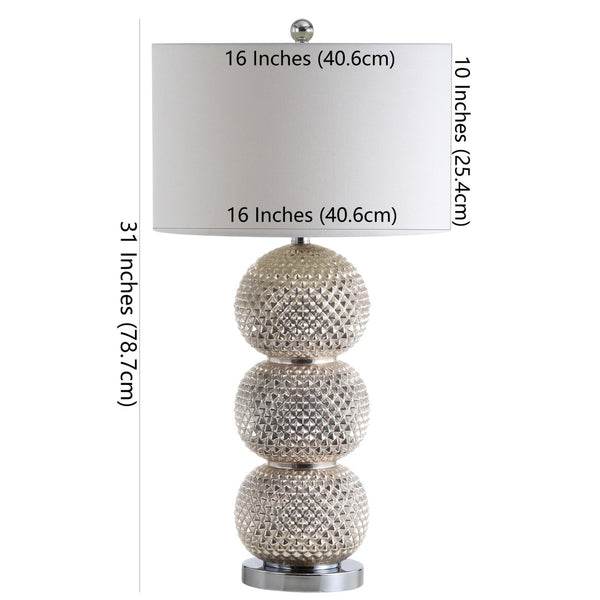 Safavieh DARCIA, 31-Inch Silver Glass Table Lamp - Modern Elegance for Living Rooms, Bedrooms & Offices TBL4109A