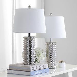 Safavieh HARLEE Table Lamp – Elegant Silver Accent Light for Bedrooms, Living Rooms, and Cozy Corners TBL4117A-SET2