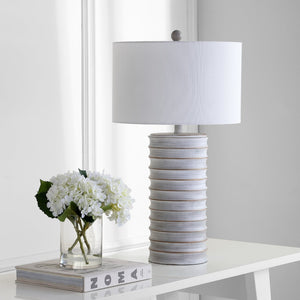 Safavieh MELINA Table Lamp - Contemporary Grey & White Design for Warm Ambient Lighting in Any Room TBL4121A-SET2