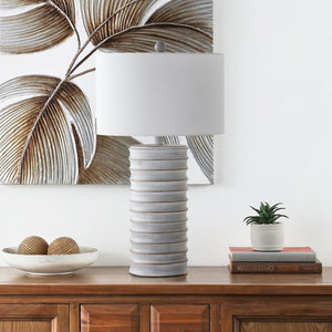 Safavieh MELINA Table Lamp - Contemporary Grey & White Design for Warm Ambient Lighting in Any Room TBL4121A-SET2