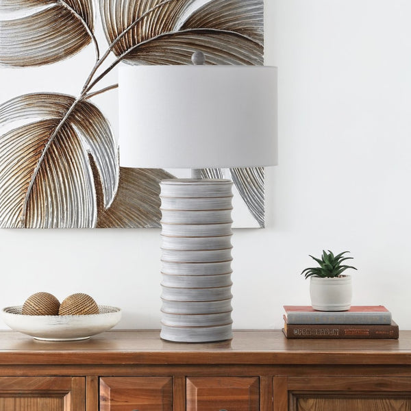 Safavieh MELINA Table Lamp - Contemporary Grey & White Design for Warm Ambient Lighting in Any Room TBL4121A-SET2