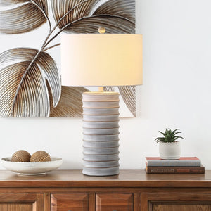 Safavieh MELINA Table Lamp - Contemporary Grey & White Design for Warm Ambient Lighting in Any Room TBL4121A-SET2