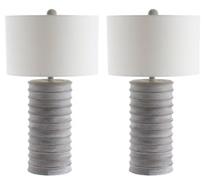 Safavieh MELINA Table Lamp - Contemporary Grey & White Design for Warm Ambient Lighting in Any Room TBL4121A-SET2