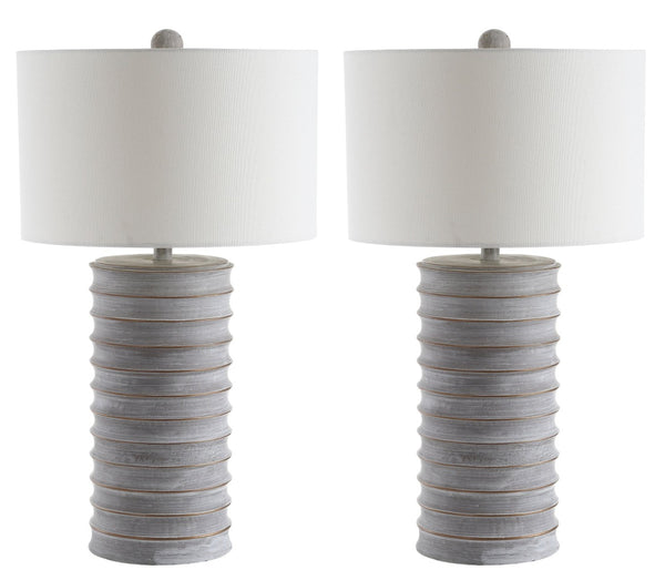 Safavieh MELINA Table Lamp - Contemporary Grey & White Design for Warm Ambient Lighting in Any Room TBL4121A-SET2